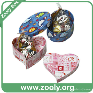 Herz-geformte Pappkarton-Aufbewahrungsbox (ZC005)